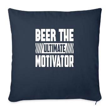 La bière Le motivateur ultime - Housse de coussin décorative 45 x 45 cm - bleu marine - Devant
