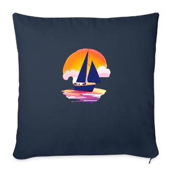 Sailing Sailing Sailing Sailing Sailboat - Sofa pillowcase 17,3'' x 17,3'' (45 x 45 cm) - navy - Front
