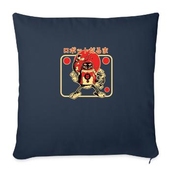 Daruma Robot - Housse de coussin décorative 45 x 45 cm - bleu marine - Devant
