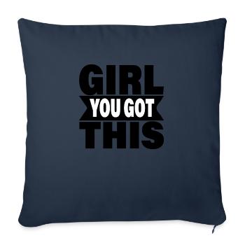 Girl you got this - Sofa pillowcase 17,3'' x 17,3'' (45 x 45 cm) - navy - Front