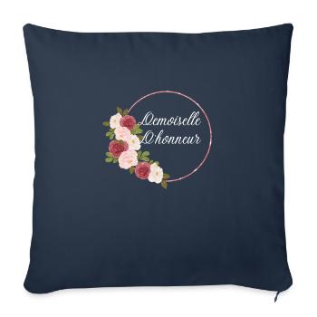 Demoiselle d'honneur - Housse de coussin décorative 45 x 45 cm - bleu marine - Devant