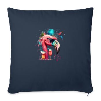 Bier Flamingo mit Party Hut - Sofakissenbezug 45 x 45 cm - Navy - Vorne