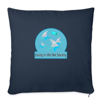 Vivre dans la société hai - Housse de coussin décorative 45 x 45 cm - bleu marine - Devant