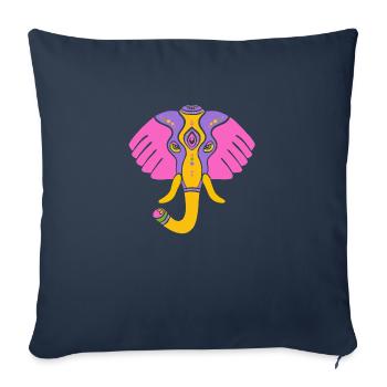 Symbol of an Indian elephant, culture of India - Sofa pillowcase 17,3'' x 17,3'' (45 x 45 cm) - navy - Front