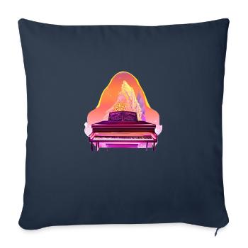 Pianiste Piano Piano Cadeau Pianiste - Housse de coussin décorative 45 x 45 cm - bleu marine - Devant