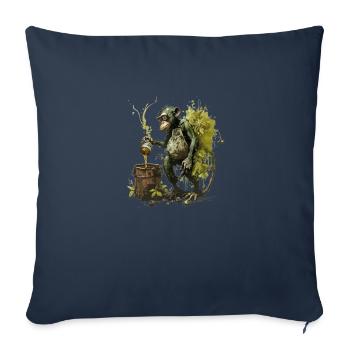 Colle hobby brewer chimpanzee with beer - Sofa pillowcase 17,3'' x 17,3'' (45 x 45 cm) - navy - Front