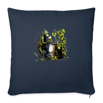 Brasseur amateur cool, le drôle de chimpanzé - Housse de coussin décorative 45 x 45 cm - bleu marine - Devant