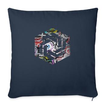 hexagon programming programmer coding geometric - Sofa pillowcase 17,3'' x 17,3'' (45 x 45 cm) - navy - Front