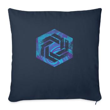 hexagon programming programmer coding geometric - Sofa pillowcase 17,3'' x 17,3'' (45 x 45 cm) - navy - Front