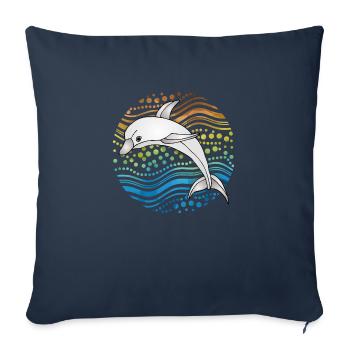 Dolphin - Sofa pillowcase 17,3'' x 17,3'' (45 x 45 cm) - navy - Front