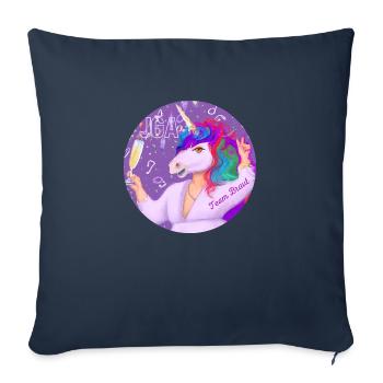 JGA Einhorn mit Sektglas - Team Braut - Sofakissenbezug 45 x 45 cm - Navy - Vorne