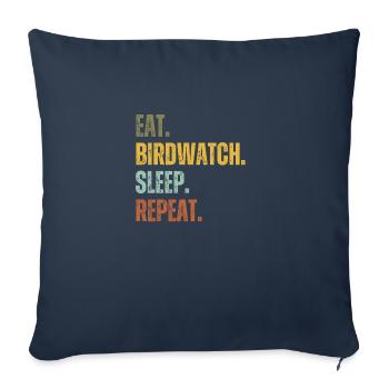 EAT BIRDWATCH SLEEP REPEAT - Sofa pillowcase 17,3'' x 17,3'' (45 x 45 cm) - navy - Front