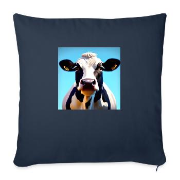 Black and White Cow - Sofa pillowcase 17,3'' x 17,3'' (45 x 45 cm) - navy - Front