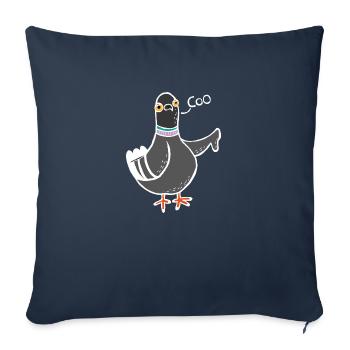 Coo / Boo Taube (Weiß) - Sofakissenbezug 45 x 45 cm - Navy - Vorne