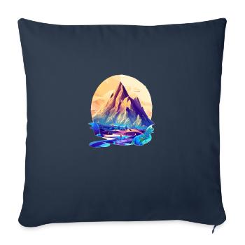Mountains Hiking Mountain hiking Hiking Mountain hikers - Sofa pillowcase 17,3'' x 17,3'' (45 x 45 cm) - navy - Front