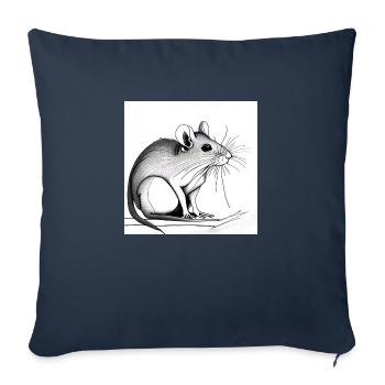 Ratte - Sofakissenbezug 45 x 45 cm - Navy - Vorne