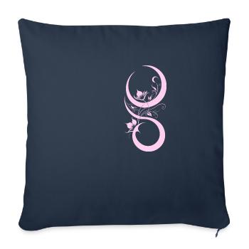 Pink flower and bow pattern - Sofa pillowcase 17,3'' x 17,3'' (45 x 45 cm) - navy - Front