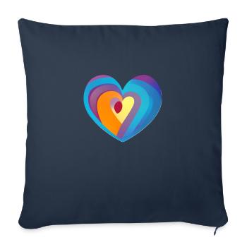 Fiançailles Fête des mères Saint-Valentin Mariage d’amour - Housse de coussin décorative 45 x 45 cm - bleu marine - Devant