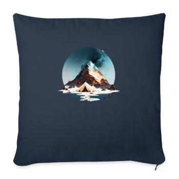 Zelt am See und in den Bergen - Sofakissenbezug 45 x 45 cm - Navy - Vorne