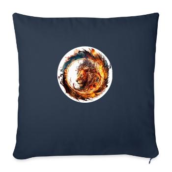 lion spreadhirt flamboyant - Housse de coussin décorative 45 x 45 cm - bleu marine - Devant