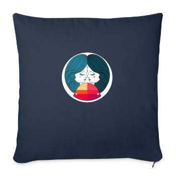 gemeaux abstrait - Housse de coussin décorative 45 x 45 cm - bleu marine - Devant
