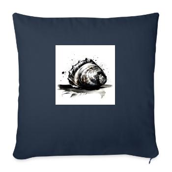 Illustration élégante de la coquille - Housse de coussin décorative 45 x 45 cm - bleu marine - Devant