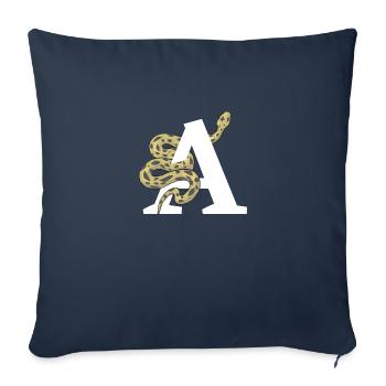 Lettre a serpent - Housse de coussin décorative 45 x 45 cm - bleu marine - Devant