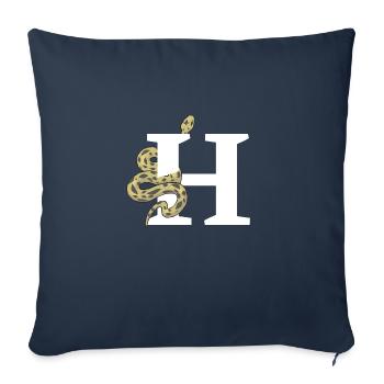 Lettre h serpent - Housse de coussin décorative 45 x 45 cm - bleu marine - Devant