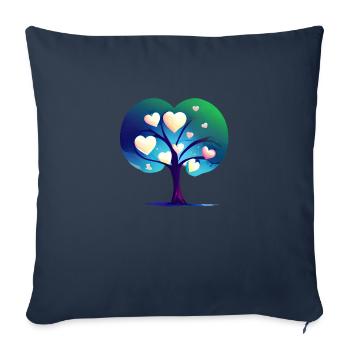 Saint-Valentin Mariage Amour Fiançailles Fête des mères - Housse de coussin décorative 45 x 45 cm - bleu marine - Devant