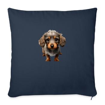Dog Love Dog Dachshund Dogs Teckel Propriétaire de chien - Housse de coussin décorative 45 x 45 cm - bleu marine - Devant