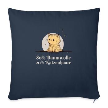 Süße Katze 80% Baumwolle 20% Katzenhaare - Sofakissenbezug 45 x 45 cm - Navy - Vorne