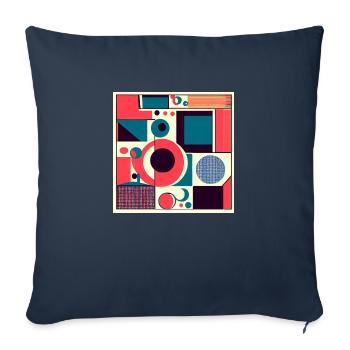 Squares, rectangles, circles in Pop Art style - Sofa pillowcase 17,3'' x 17,3'' (45 x 45 cm) - navy - Front