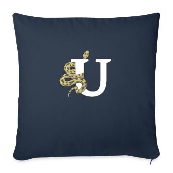 Lettre u serpent - Housse de coussin décorative 45 x 45 cm - bleu marine - Devant