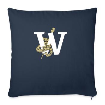 Lettre w serpent - Housse de coussin décorative 45 x 45 cm - bleu marine - Devant