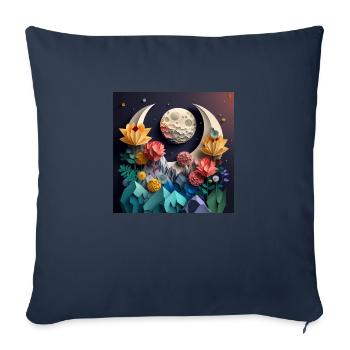 Flowers from the moon to earth, gift, birthday - Sofa pillowcase 17,3'' x 17,3'' (45 x 45 cm) - navy - Front