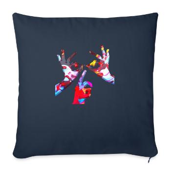 Optical illusion art psychadelic retro shapes sex - Sofa pillowcase 17,3'' x 17,3'' (45 x 45 cm) - navy - Front