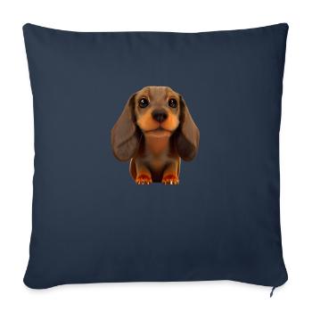 Dogs Dachshund Dog Dog Dog Owner Dog Owners - Sofa pillowcase 17,3'' x 17,3'' (45 x 45 cm) - navy - Front