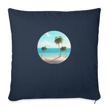 Vacances d’été Plage Palm Sun Palm Island - Housse de coussin décorative 45 x 45 cm - bleu marine - Devant
