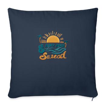 Soleil, plage et mer - Housse de coussin décorative 45 x 45 cm - bleu marine - Devant