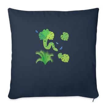 La fièvre de la jungle - Housse de coussin décorative 45 x 45 cm - bleu marine - Devant