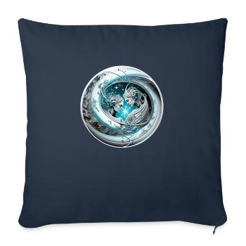 gemeaux 2 statues - Housse de coussin décorative 45 x 45 cm - bleu marine - Devant