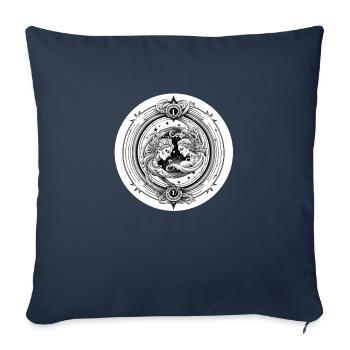 gemeaux 2 femmes - Housse de coussin décorative 45 x 45 cm - bleu marine - Devant