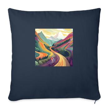 Cyclist uphill at sunset - Sofa pillowcase 17,3'' x 17,3'' (45 x 45 cm) - navy - Front