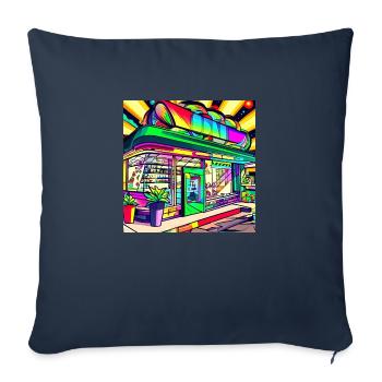Weed Club moderne AUF - Housse de coussin décorative 45 x 45 cm - bleu marine - Devant