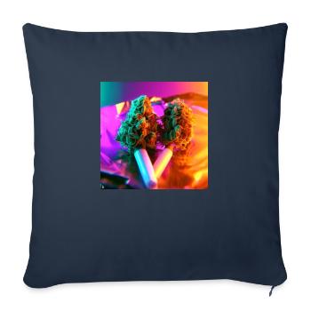 Marijuana médicale | Chemise Médicale Fun Fumer - Housse de coussin décorative 45 x 45 cm - bleu marine - Devant