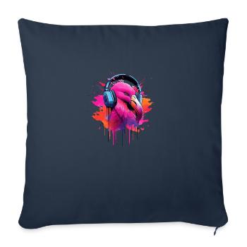 Flamingo Fusion - Sofa pillowcase 17,3'' x 17,3'' (45 x 45 cm) - navy - Front