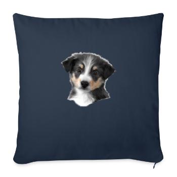 Dog Puppy Dog Owner Australian Shepherd - Sofa pillowcase 17,3'' x 17,3'' (45 x 45 cm) - navy - Front