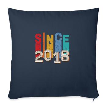 Since 2018 retro - Housse de coussin décorative 45 x 45 cm - bleu marine - Devant