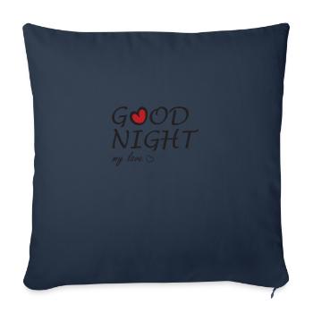 Bonne nuit mon amour, t-shirt de sommeil, pyjama - Housse de coussin décorative 45 x 45 cm - bleu marine - Devant