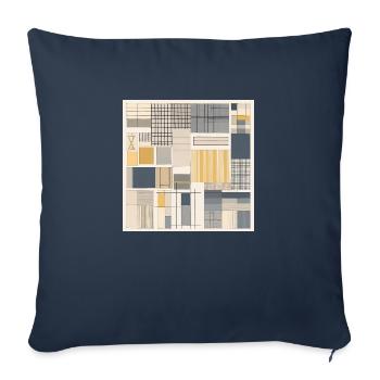 Minimalist Pattern Design Inspired by Tranquility - Sofa pillowcase 17,3'' x 17,3'' (45 x 45 cm) - navy - Front